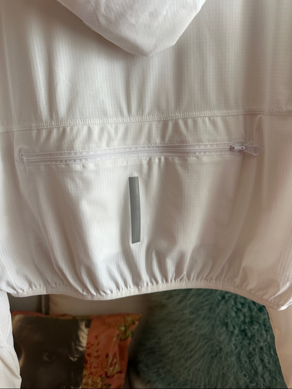 Lightweight White Hooded Windbreaker Jacket - Picture 7 of 12
